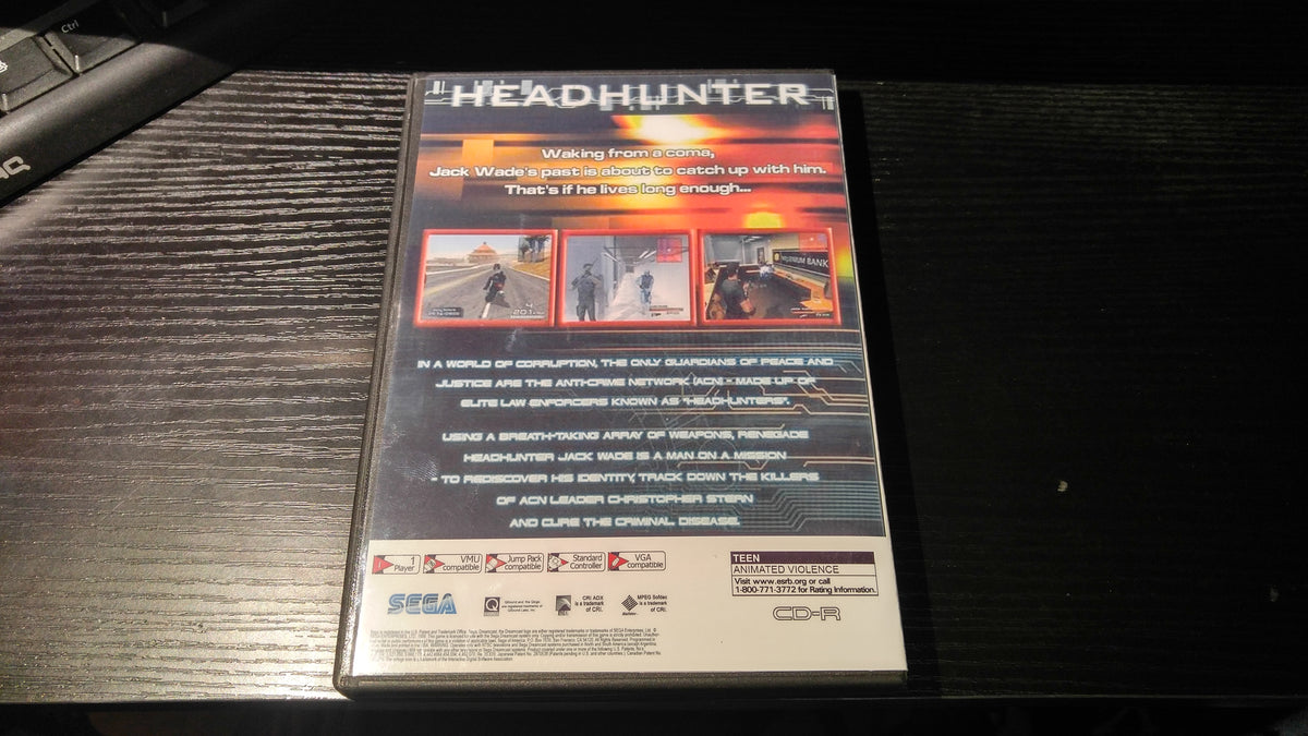 Headhunter Sega Dreamcast reproduction – Nightwing Video Game Reproductions