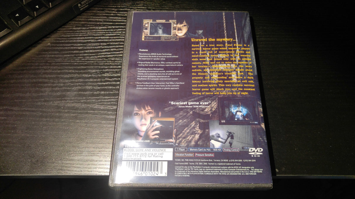 Fatal Frame PS2 Reproduction copy – Nightwing Video Game Reproductions